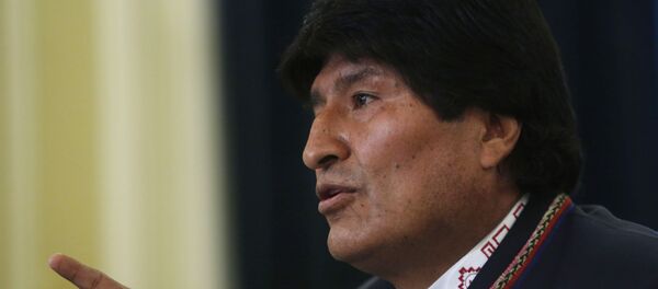 Bolivia's President Evo Morales speaks during a press conference at the government palace in La Paz, Bolivia, Wednesday, Feb. 24, 2016 Bolivia's President Evo Morales speaks during a press conference at the government palace in La Paz, Bolivia, Wednesday, Feb. 24, 2016 - Sputnik Afrique