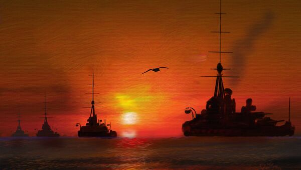 Peinture: la deuxième escadre de bataille de la Grande Flotte de la Royal Navy pendant la Première Guerre mondiale - Sputnik Afrique