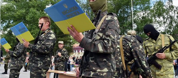 New volunteer recruits of the Ukrainian army New volunteer recruits of the Ukrainian army - Sputnik Afrique