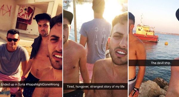 Les jeunes hommes ont documenté leur aventure avec des selfies - Sputnik Afrique