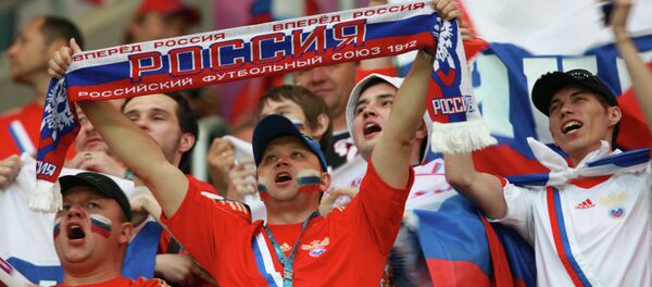 Российские болельщики на стадионе Мейски Российские болельщики на стадионе Мейски - Sputnik Afrique