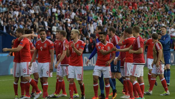 Les joueurs du Pays de Galles après la victoire sur l'Irlande du Nord à l'Euro 2016 - Sputnik Afrique