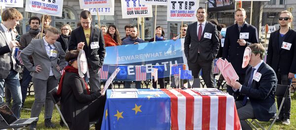 Une manifestation anti-Tafta à Bruxelles - Sputnik Afrique