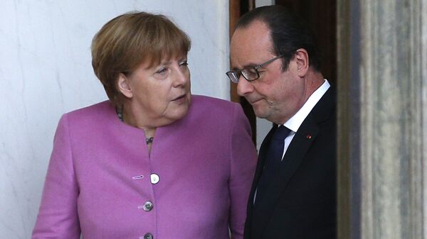 François Hollande et Angela Merkel - Sputnik Afrique