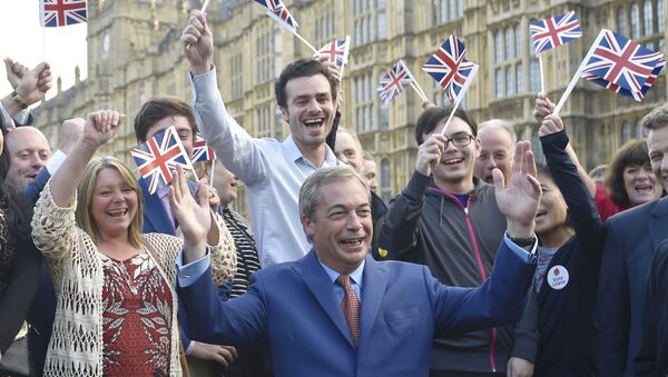 L'un des principaux eurosceptiques britanniques, Nigel Farage, chef du Parti de l'indépendance du Royaume-Uni - Sputnik Afrique