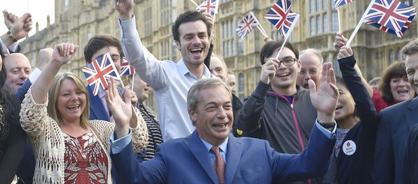 L'un des principaux eurosceptiques britanniques, Nigel Farage, chef du Parti de l'indépendance du Royaume-Uni - Sputnik Afrique