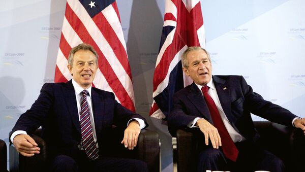 George W. Bush et Tony Blair - Sputnik Afrique