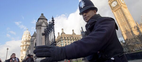 A police officer  outside the Houses of Parliament in central London on November 25, 2015. - Sputnik Afrique
