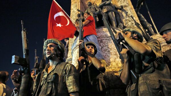 Turkey Coup With Flag - Sputnik Afrique
