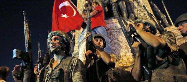 Turkey Coup With Flag - Sputnik Afrique