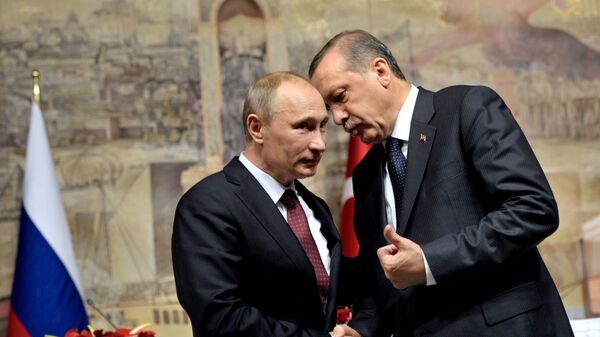 Russlands Präsident Wladimir Putin und der türkische Präsident Tayyip Erdogan (Archivbild) - Sputnik Afrique