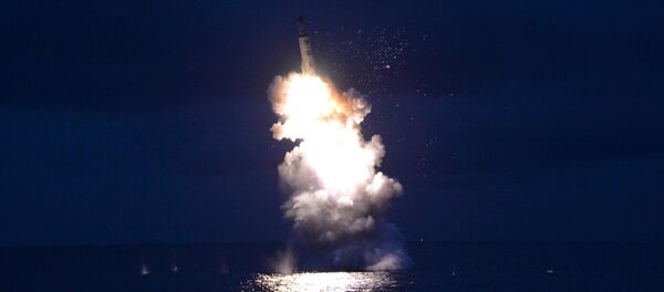 A test-fire of strategic submarine-launched ballistic missile is seen in this undated photo released by North Korea's Korean Central News Agency (KCNA) in Pyongyang August 25, 2016. - Sputnik Afrique