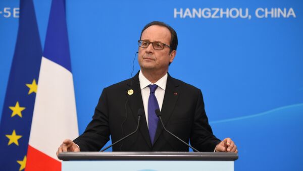 French President Francois Hollande addresses a press conference on the sidelines of the G20 Summit in Hangzhou on September 5, 2016. - Sputnik Afrique