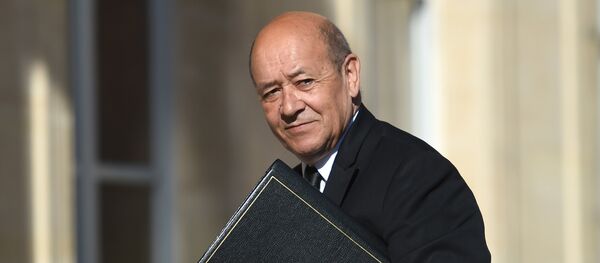 French Defence minister Jean-Yves Le Drian arrives at the Elysee presidential Palace in Paris for the first weekly cabinet meeting following the summer holidays in August 22, 2016. - Sputnik Afrique