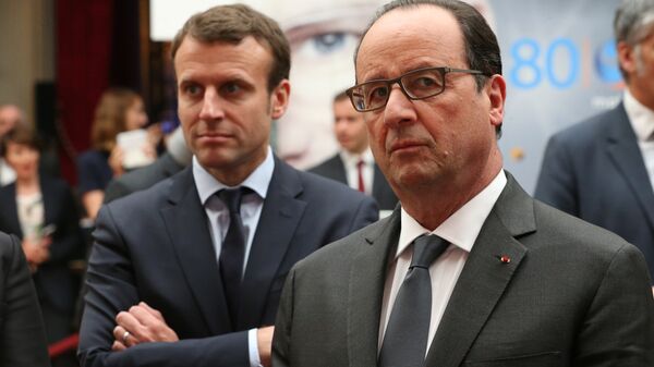 François Hollande et Emmanuel Macron - Sputnik Afrique