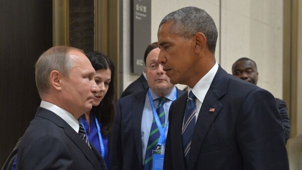 Vladimir Poutine (à gauche) et Barack Obama en Chine - Sputnik Afrique