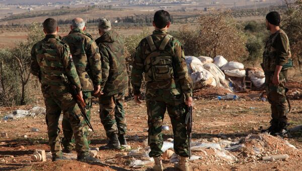 Syrische Soldaten in der Nähe des Luftstützpunktes Deir ez-Zor (Archivbild) - Sputnik Afrique
