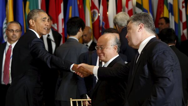 Un court dialogue Obama-Porochenko lors d’un déjeuner organisé par Ban Ki-moon - Sputnik Afrique