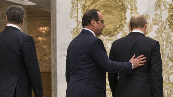 Präsidenten Frankreichs und Russland, Francois Hollande und Wladimir Putin (Archivbild) - Sputnik Afrique