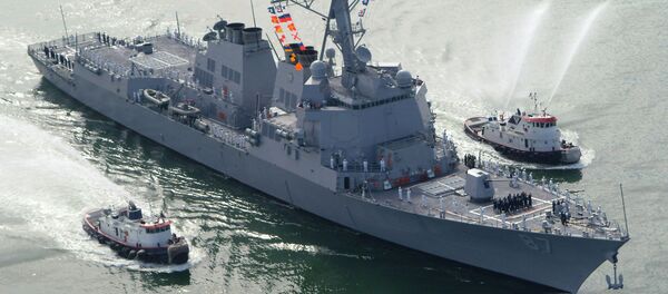 The USS Mason (DDG 87), a guided missile destroyer, arrives at Port Canaveral, Florida, April 4, 2003 - Sputnik Afrique