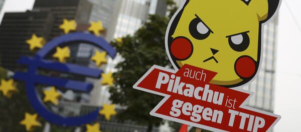 Demonstration gegen TTIP-Abkommen in Frankfurt - Sputnik Afrique