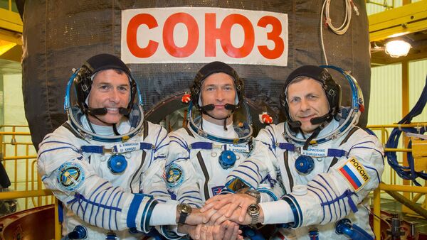 Expedition 49: Sergueï Ryzhikov, Andreï Borisenko, Shane Kimbrough Sept. 9, 2016. - Sputnik Afrique