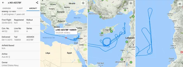 L'itinéraire de l'avion de patrouille américain le 23 octobre L'itinéraire de l'avion de patrouille américain le 23 octobre - Sputnik Afrique