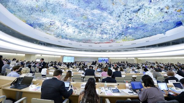 A general view during of the Presentation of the report on the situation in Syria at the Twenty-Seventh session of the Human Rights Council. 16 September 2014.  - Sputnik Afrique