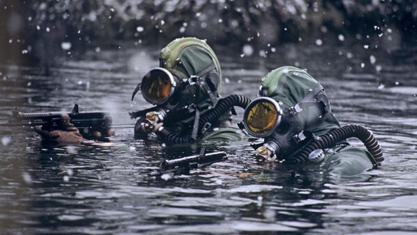 Бойцы отряда подводно-диверсионных сил и средств при выполнении боевой задачи в Баренцевом море - Sputnik Afrique