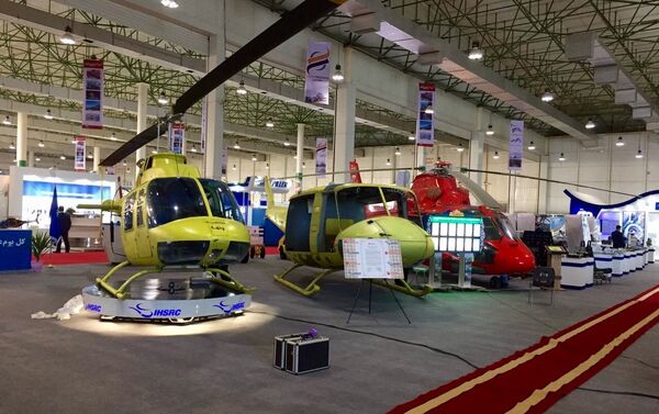 Le stand du groupe Iran Helicopter Support and Renewal Company (IHSRC) au salon Iran Air Show 2016 - Sputnik Afrique