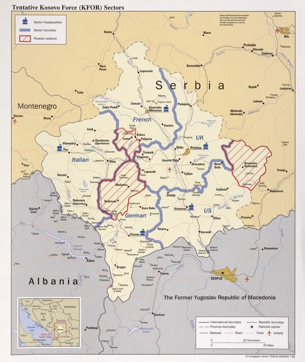 Les positions des Forces pour le Kosovo, 1999 - Sputnik Afrique