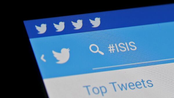 The Islamic State hashtag (#ISIS) is seen typed into the Twitter application on a smartphone in this picture illustration taken in Zenica, Bosnia and Herzegovina, February 6, 2016 - Sputnik Afrique