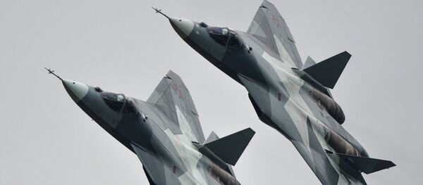 T-50 strike aircraft at the MAKS-2013 Aviation and Space Salon in Zhukovsky - Sputnik Afrique
