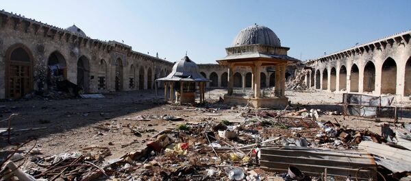 A general view of damage in the Umayyad mosque of Old Aleppo - Sputnik Afrique