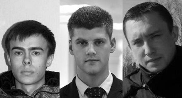 Journalistes de la chaîne de télévision russe Zvezda: Valéri Rjevski, Pavel Oboukhov et Alexander Souranov Journalistes de la chaîne de télévision russe Zvezda: Valéri Rjevski, Pavel Oboukhov et Alexander Souranov - Sputnik Afrique