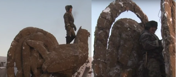 Un artiste sibérien inaugure 2017 avec un énorme coq… en bouse - Sputnik Afrique