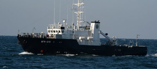 Large inshore survey boat during a submarine crew rescue drill. File photo Large inshore survey boat during a submarine crew rescue drill. File photo - Sputnik Afrique