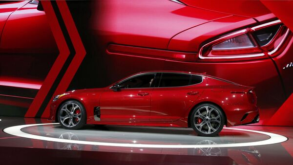 The 2018 Kia Stinger is introduced during the North American International Auto Show in Detroit, Michigan, U.S., January 9, 2017 - Sputnik Afrique