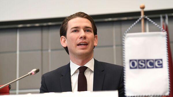 Austrian Foreign Minister Sebastian Kurz is pictured during his speech at the OSCE in Vienna, Austria on January 12, 2017 - Sputnik Afrique