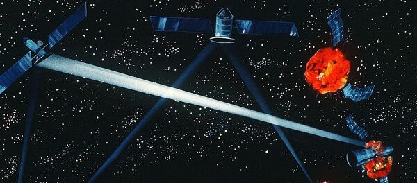 Une arme laser spatiale (concept d'artiste de 1984) Une arme laser spatiale (concept d'artiste de 1984) - Sputnik Afrique