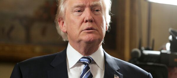 US President Donald Trump speaks during the Inaugural Law Enforcement Officers and First Responders Reception in the Blue Room of the White House in Washington, US, January 22, 2017. - Sputnik Afrique