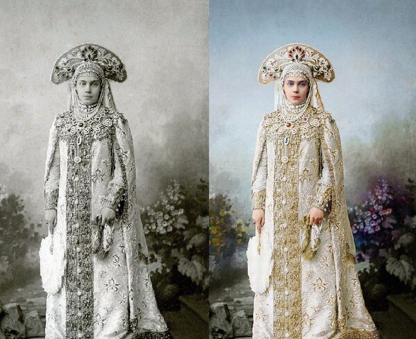 La grande-duchesse Xenia Alexandrovna, Palais d'Hiver, bal costumé, 1903 - Sputnik Afrique