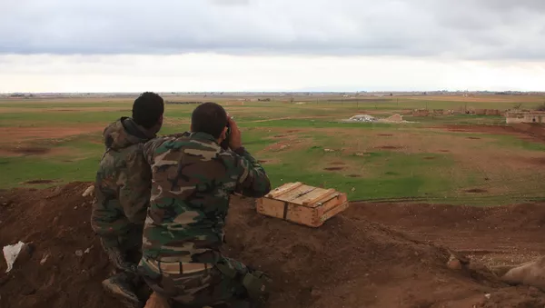 Syrian pro-government forces hold a position in the Hatabat al-Bab area, near town of Al-Bab. (File) - Sputnik Afrique