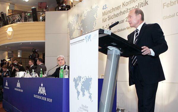 Le président russe Vladimir Poutine à la conférence de Munich Le président russe Vladimir Poutine à la conférence de Munich - Sputnik Afrique