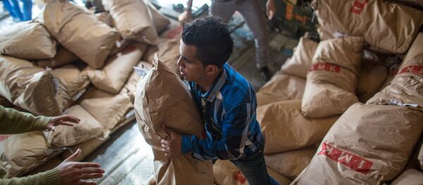 Aide humanitaire russe distribuée aux Syriens - Sputnik Afrique