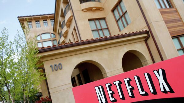  Netflix company logo at Netflix headquarters in Los Gatos, California - Sputnik Afrique