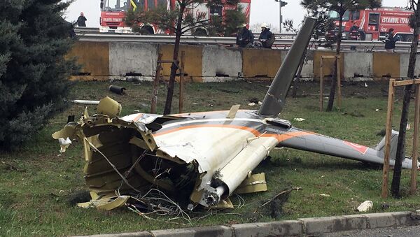 Le lieu de crash d'un hélicoptère S-76 à Istanbul - Sputnik Afrique