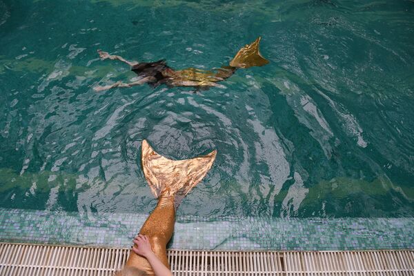 La nage avec monopalme est un excellent exercice physique surtout pour les abdominaux. - Sputnik Afrique
