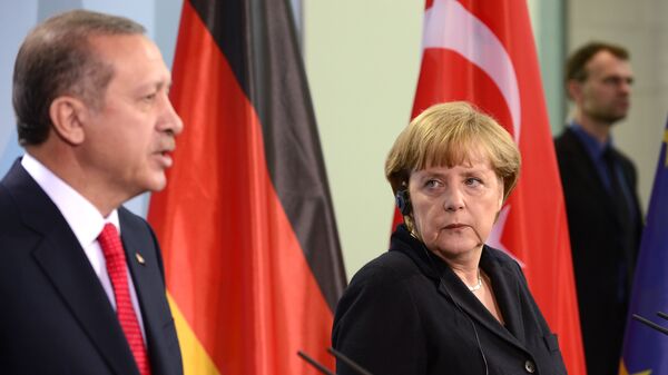 Recep Tayyip Erdogan et Angela Merkel - Sputnik Afrique