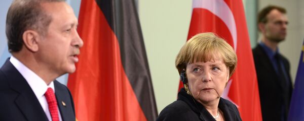 Recep Tayyip Erdogan et Angela Merkel - Sputnik Afrique